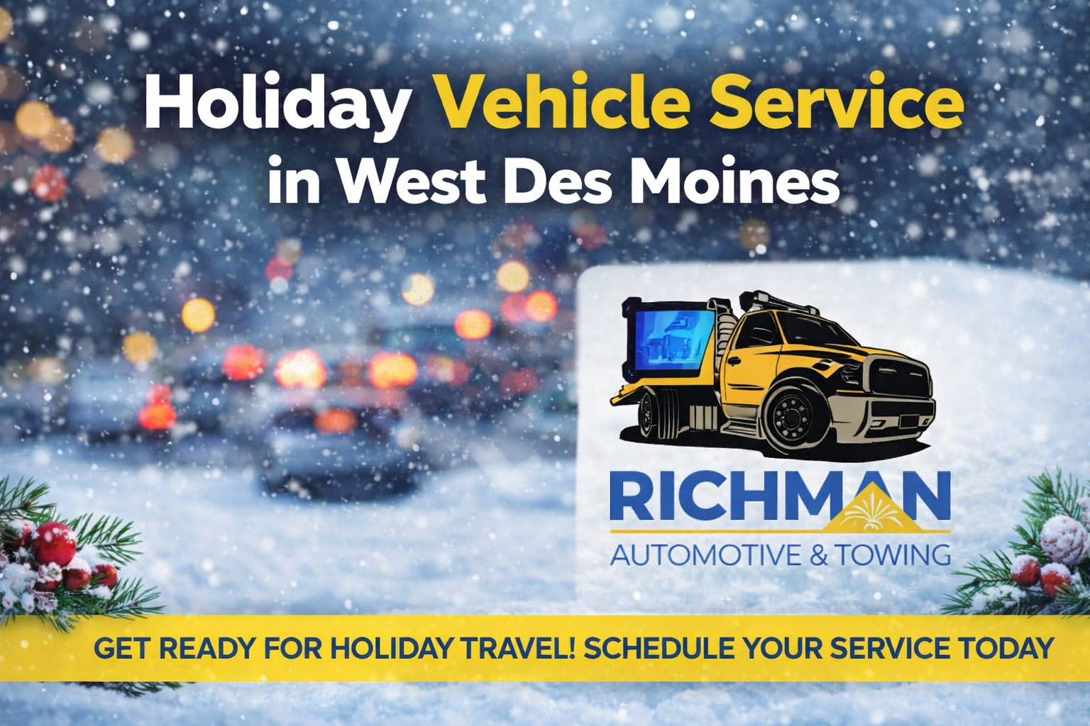 Vehicle serviced before the holidays